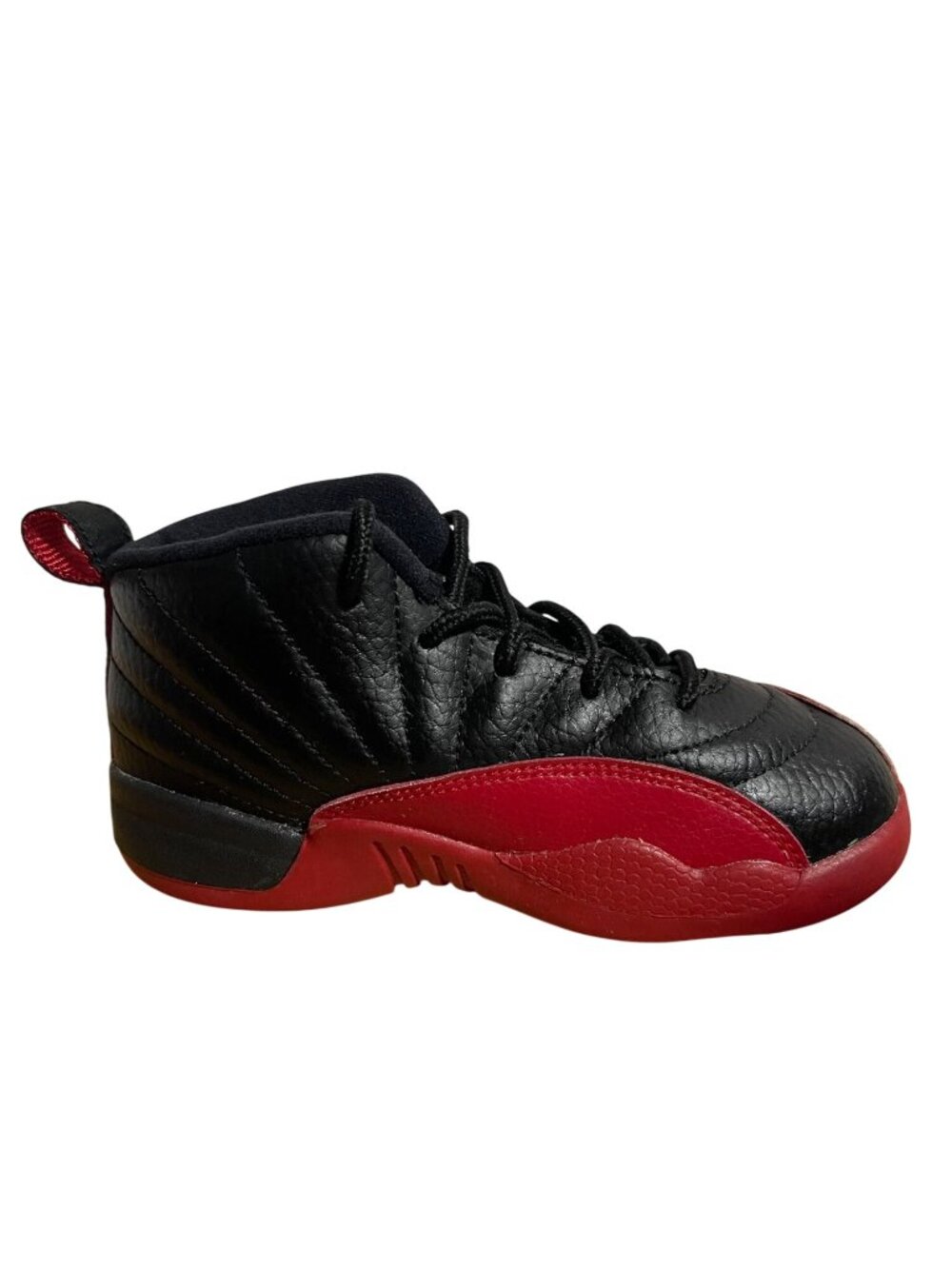 Jordan 12 Retro Flu Game Kids Basketball Shoes Black/Red Size 10C Sneaker